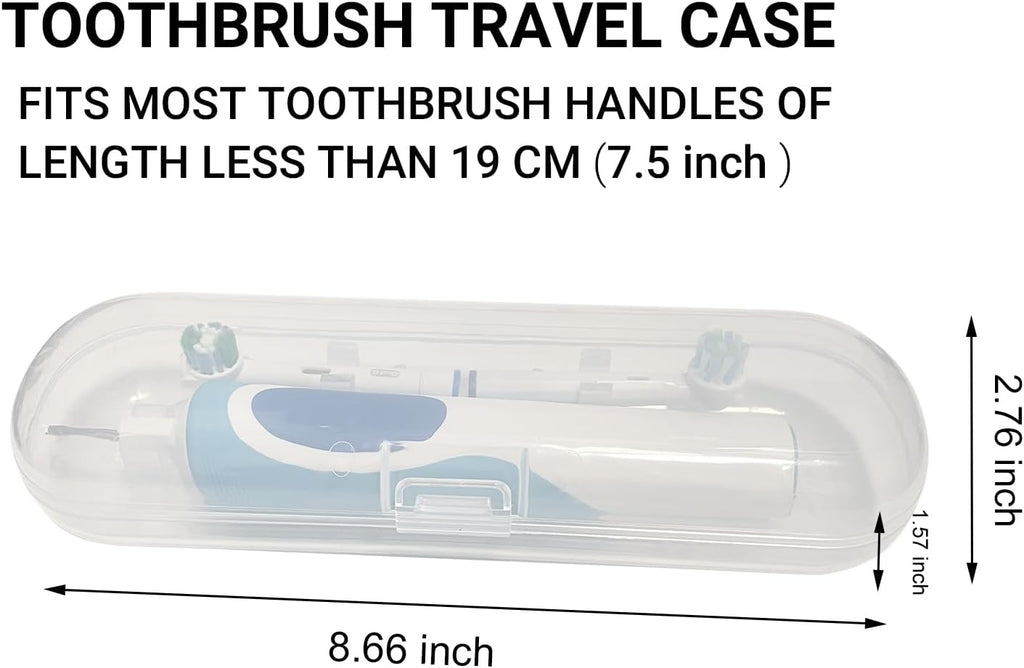 Electric Toothbrush Travel Case with Toothbrush Covers for Oral B Pro Series, Portable Storage Toothbrush Holder (Transparent)