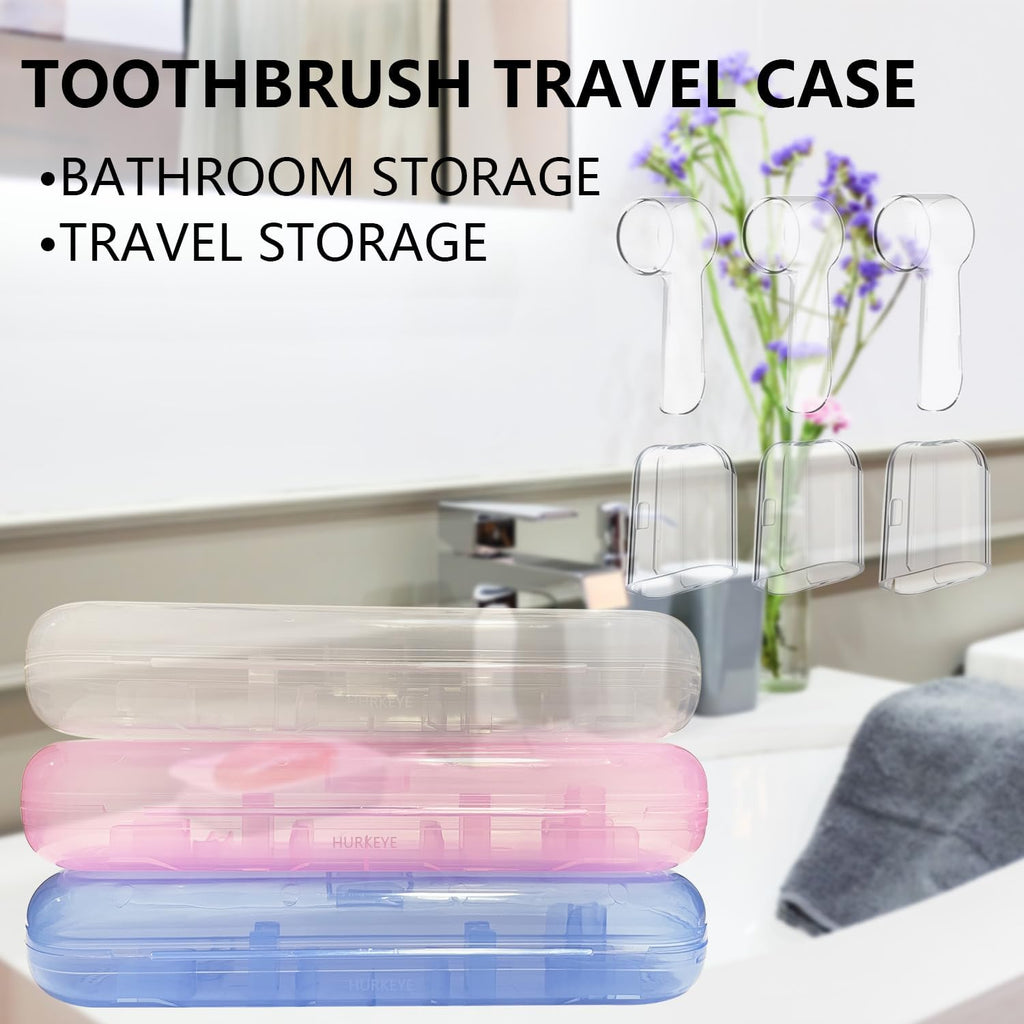 Electric Toothbrush Travel Case with Toothbrush Covers for Oral B Pro Series, Portable Storage Toothbrush Holder (Transparent)